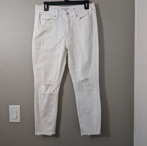 Levi's Denizen Boyfriend White Ankle Cropped Jeans